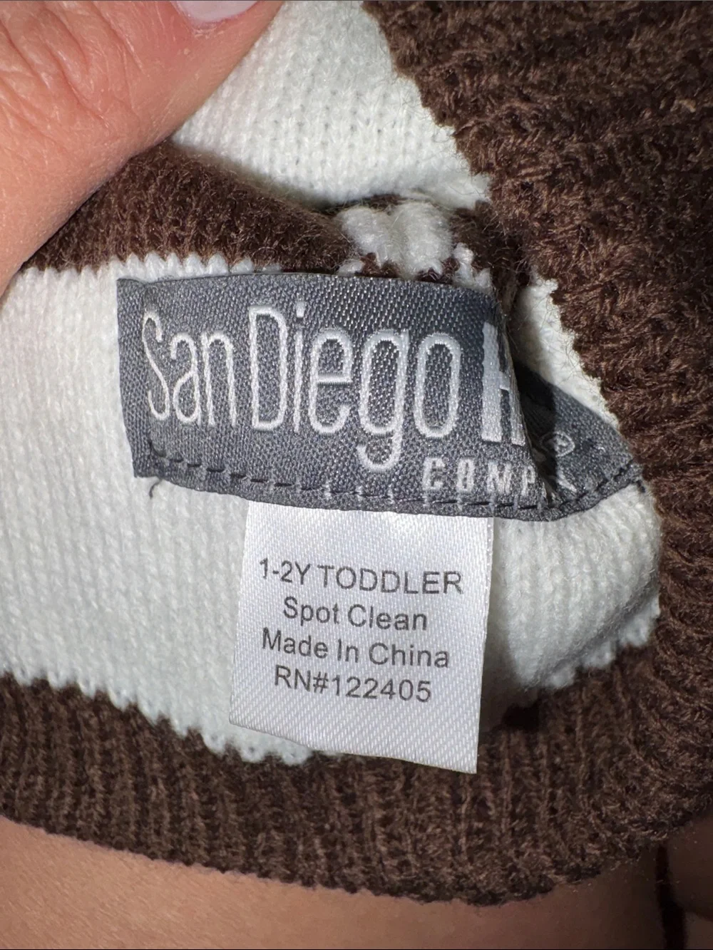 San Diego Hat Company Kids Brown & White Football Knit Beanie